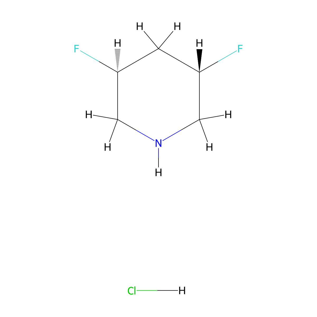 (3S,5S)-3,5-difluoropiperidine;hydrochloride molecular structure, CAS 2742623-56-7