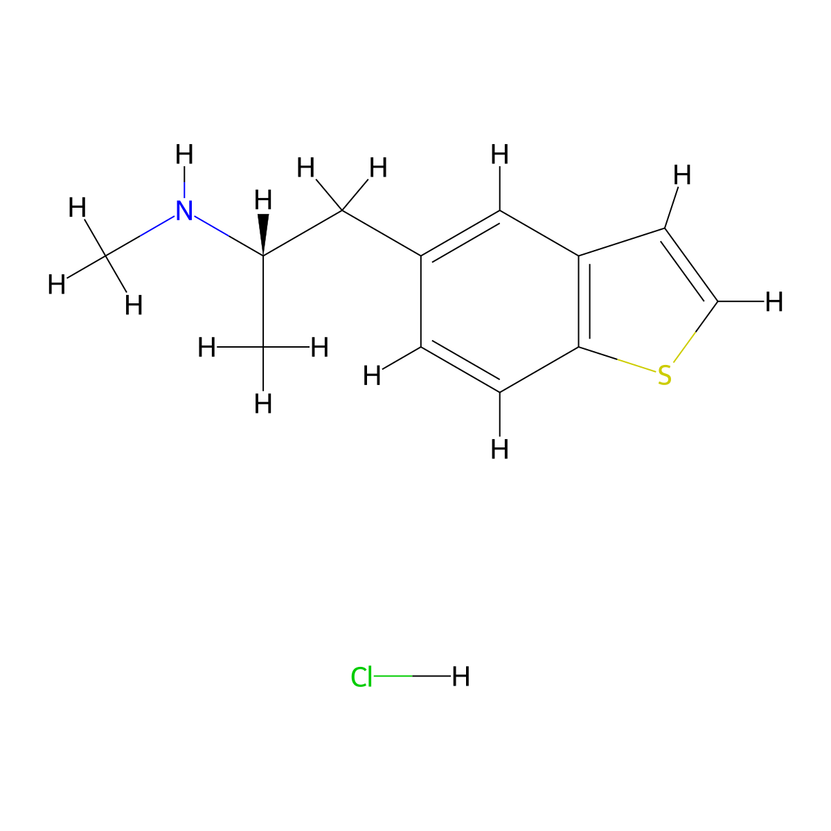 [(2S)-1-(1-benzothiophen-5-yl)propan-2-yl](methyl)aminehydrochloride molecular structure, CAS 2742623-76-1