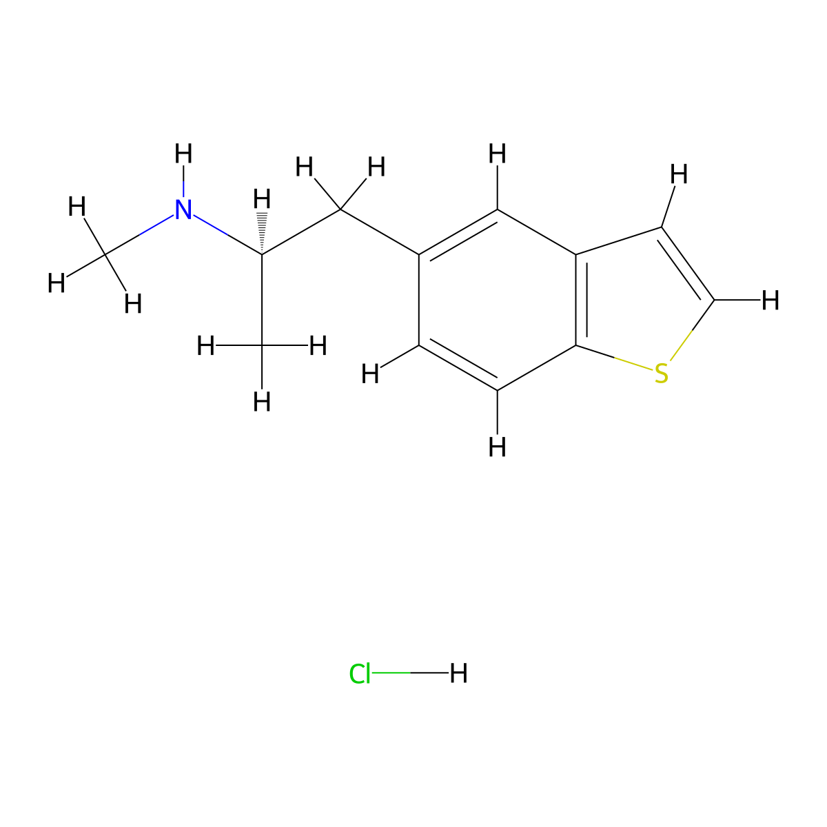 [(2R)-1-(1-benzothiophen-5-yl)propan-2-yl](methyl)aminehydrochloride molecular structure, CAS 2742623-83-0