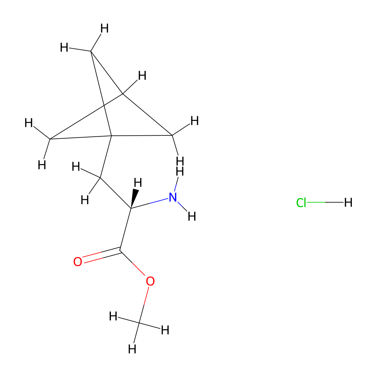 Methyl (2S)-2-amino-3-(1-bicyclo[1.1.1]pentanyl)propanoate hydrochloride molecular structure, CAS 2742623-89-6
