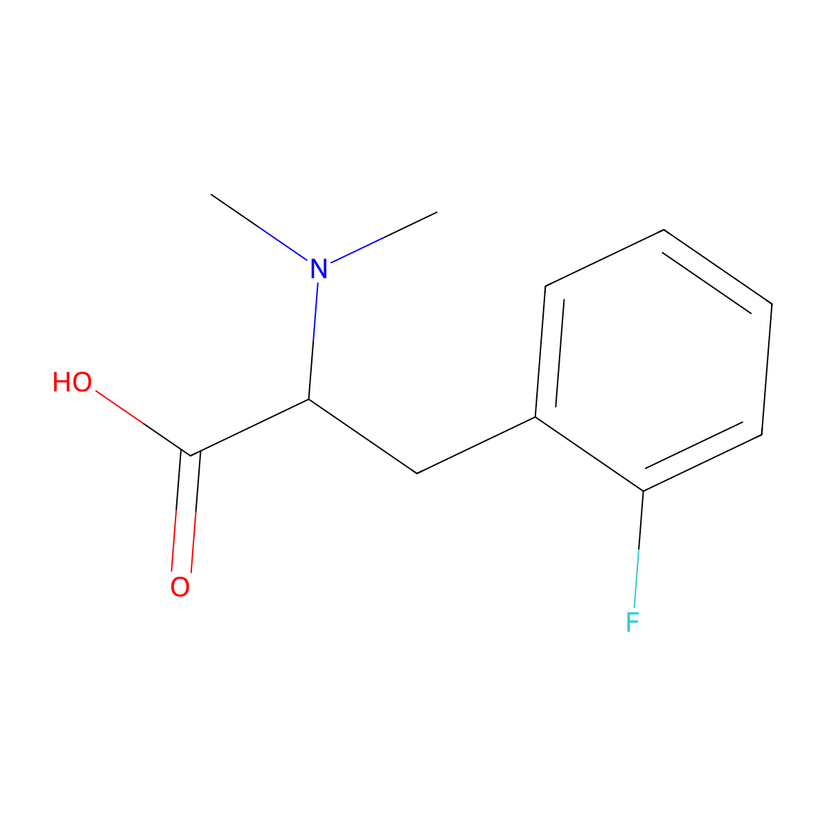 (2R)-2-(dimethylamino)-3-(2-fluorophenyl)propanoicacid molecular structure, CAS 2742623-92-1