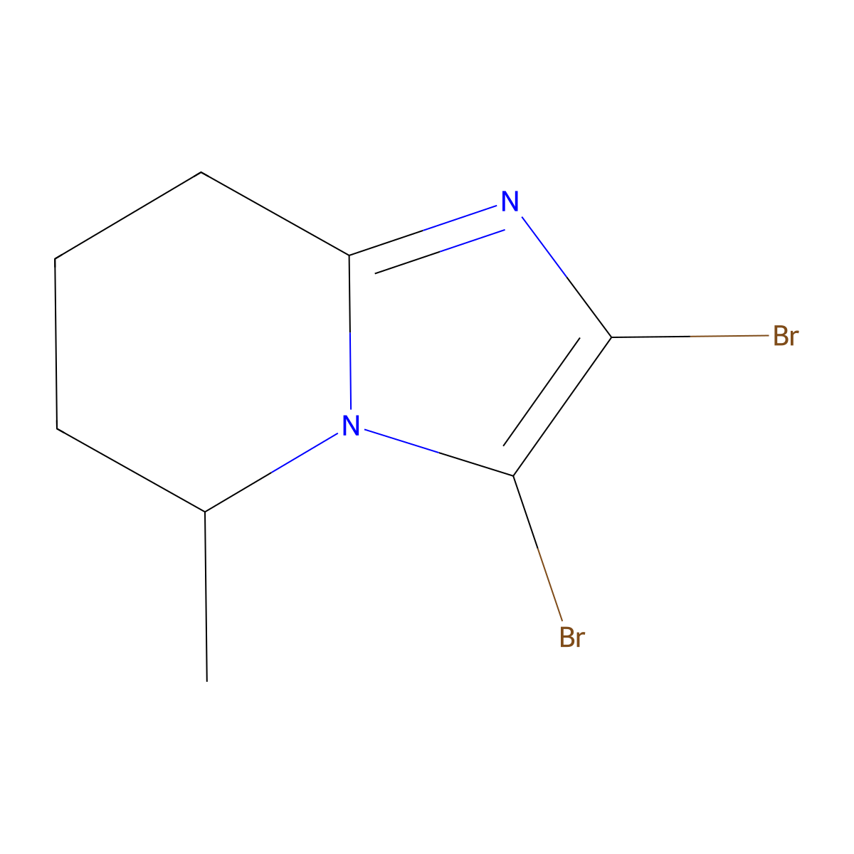 2,3-dibromo-5-methyl-5H,6H,7H,8H-imidazo[1,2-a]pyridine molecular structure, CAS 2742652-19-1