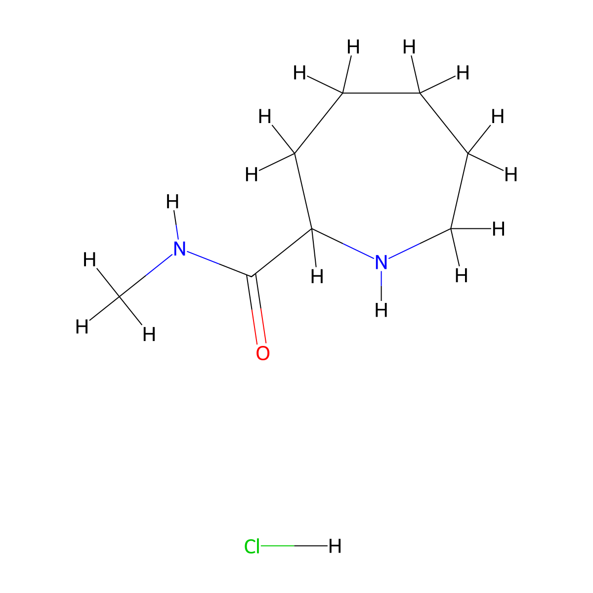 N-methylazepane-2-carboxamide hydrochloride molecular structure, CAS 2742652-21-5
