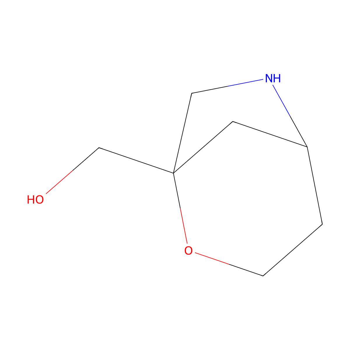 {2-Oxa-6-azabicyclo[3.2.1]octan-1-yl}methanol molecular structure, CAS 2742652-26-0