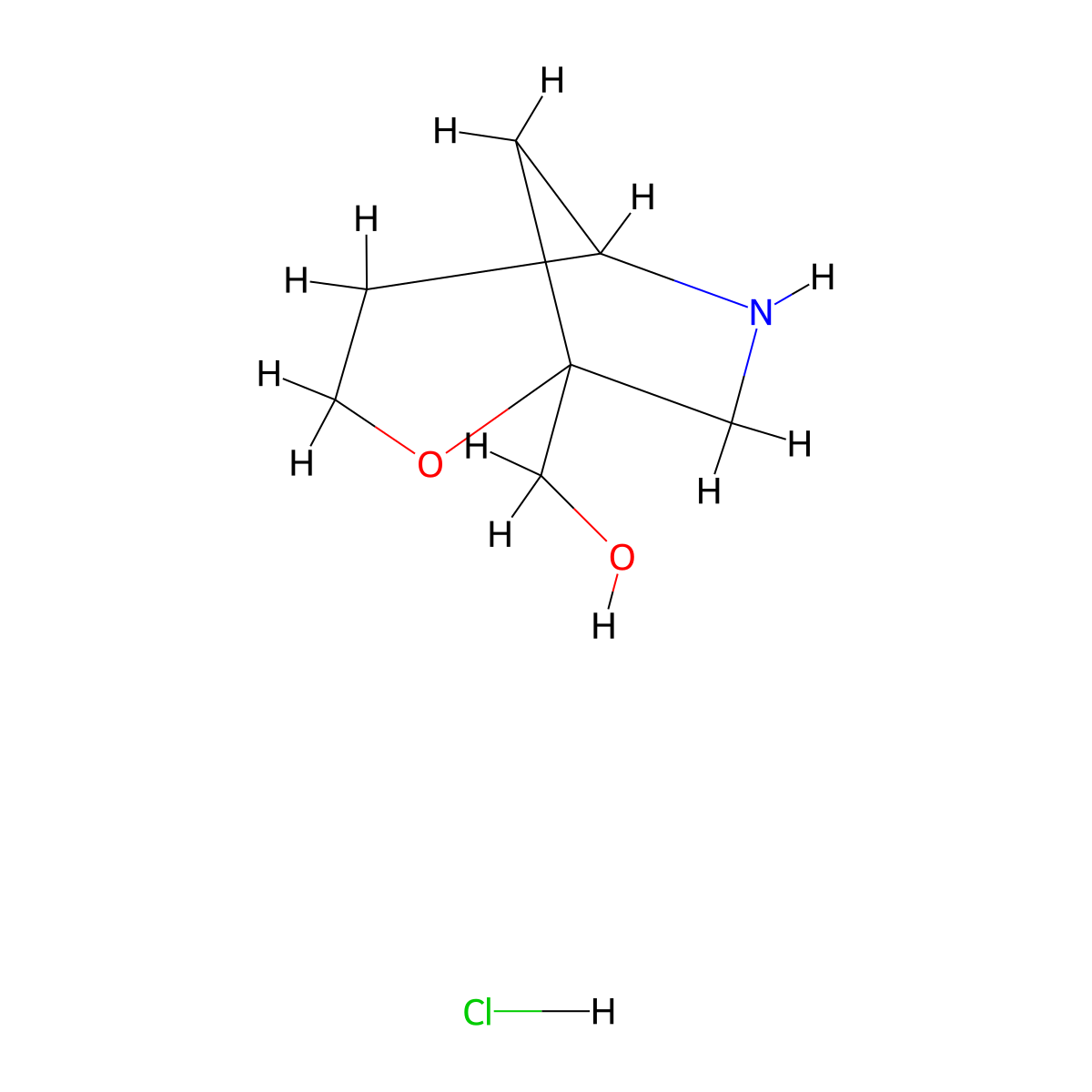 {2-Oxa-6-azabicyclo[3.2.1]octan-1-yl}methanolhydrochloride molecular structure, CAS 2742652-27-1