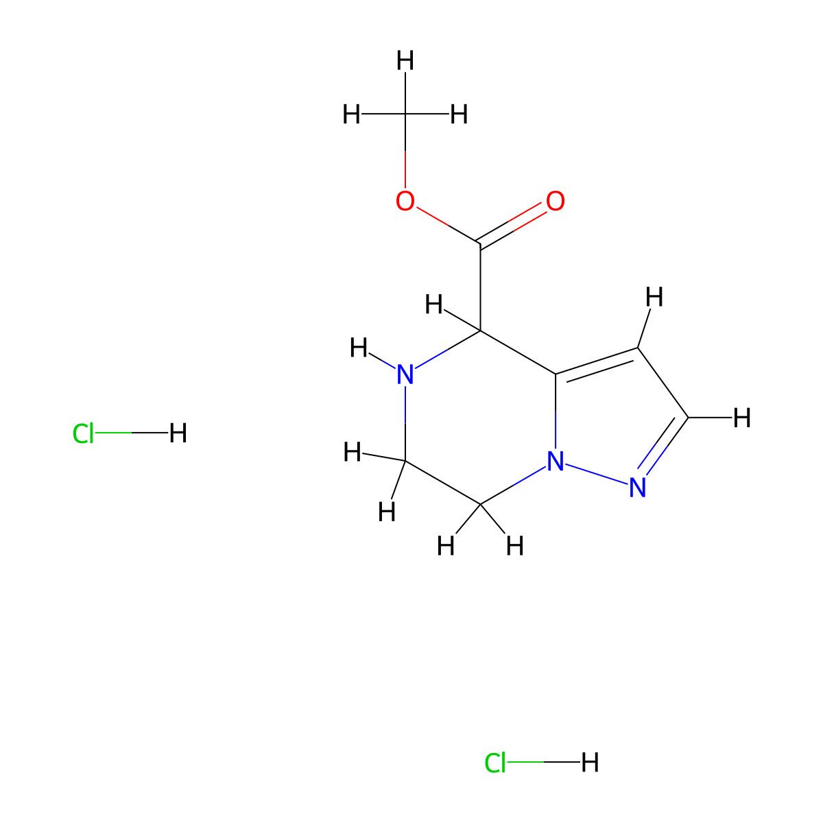 methyl 4H,5H,6H,7H-pyrazolo[1,5-a]pyrazine-4-carboxylate dihydrochloride molecular structure, CAS 2742652-28-2