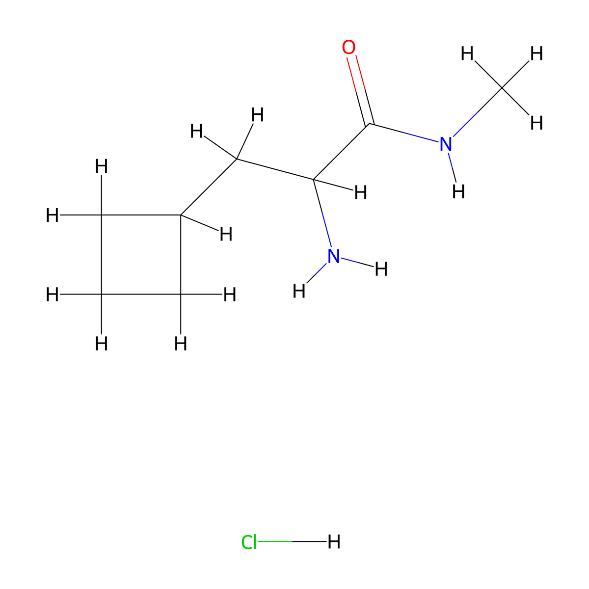 2-amino-3-cyclobutyl-N-methylpropanamidehydrochloride molecular structure, CAS 2742652-32-8