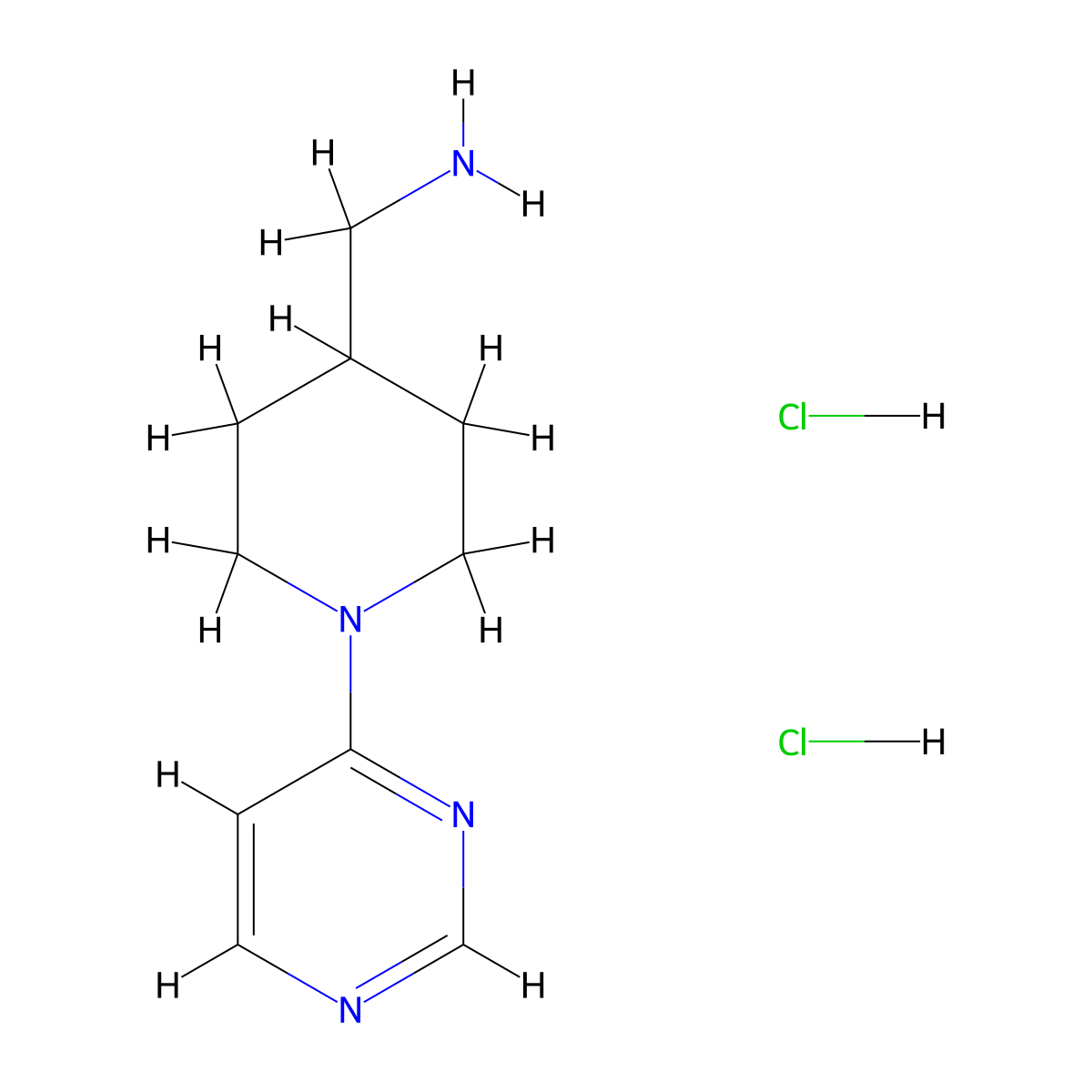 1-(1-(Pyrimidin-4-yl)piperidin-4-yl)methanamine dihydrochloride molecular structure, CAS 2742652-36-2