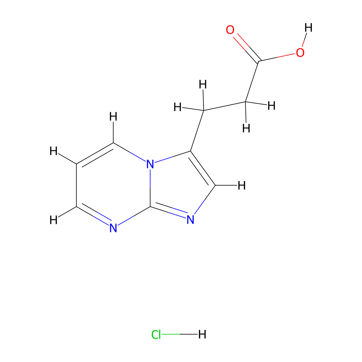 3-{Imidazo[1,2-a]pyrimidin-3-yl}propanoic acid hydrochloride molecular structure, CAS 2742652-40-8