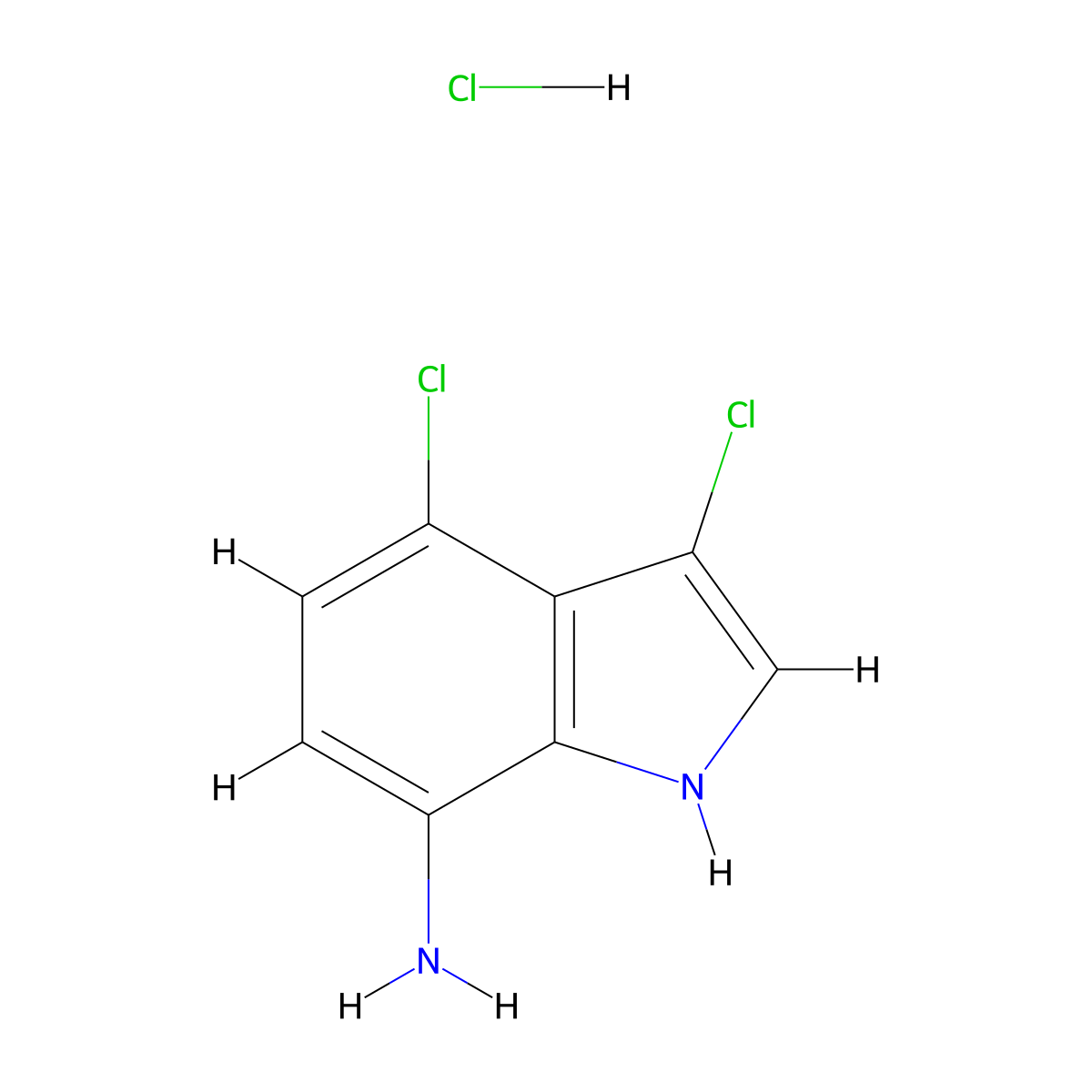 3,4-dichloro-1H-indol-7-aminehydrochloride molecular structure, CAS 2742652-41-9