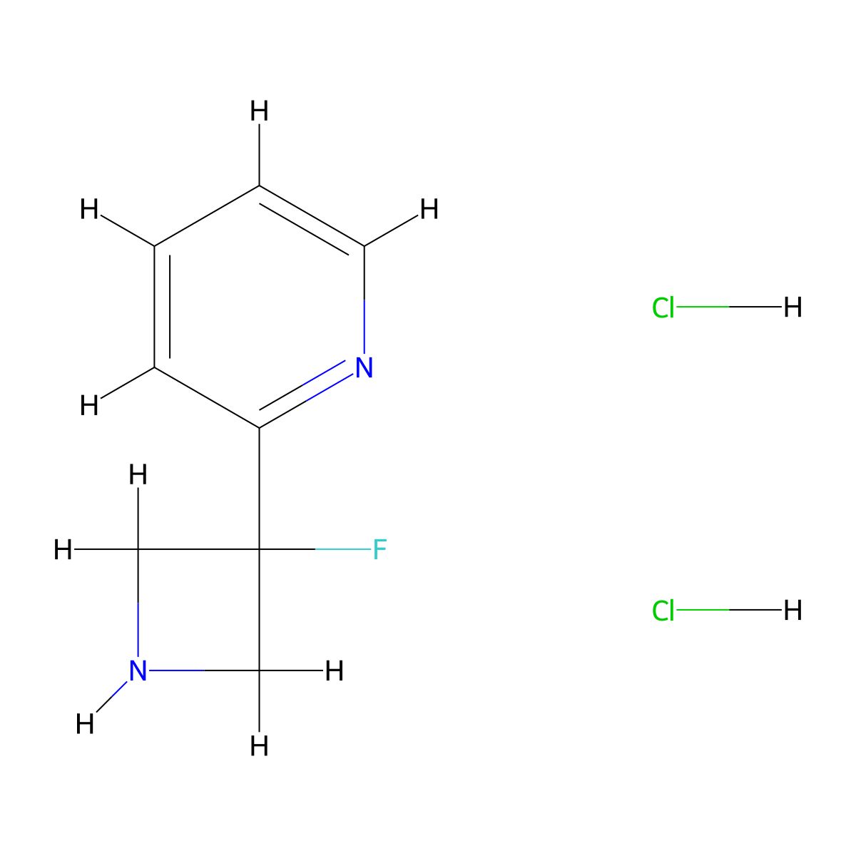 2-(3-Fluoroazetidin-3-yl)pyridine dihydrochloride molecular structure, CAS 2742652-43-1