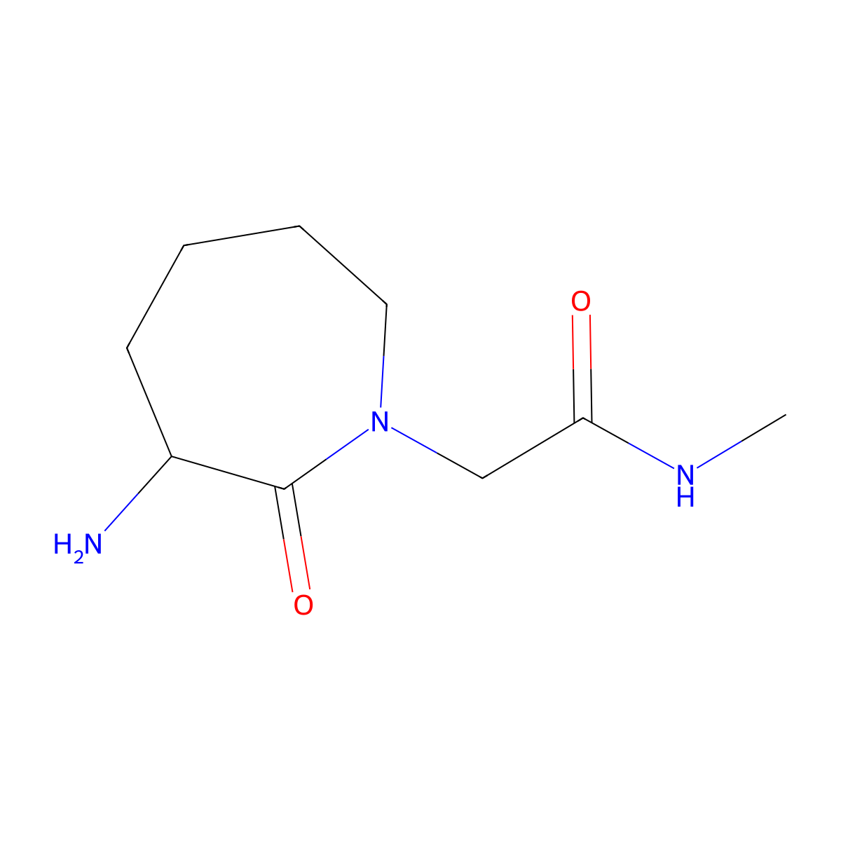 2-(3-amino-2-oxoazepan-1-yl)-N-methylacetamide molecular structure, CAS 2742652-52-2