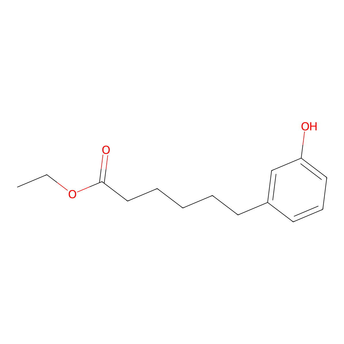 Ethyl 6-(3-hydroxyphenyl)hexanoate molecular structure, CAS 2742652-56-6