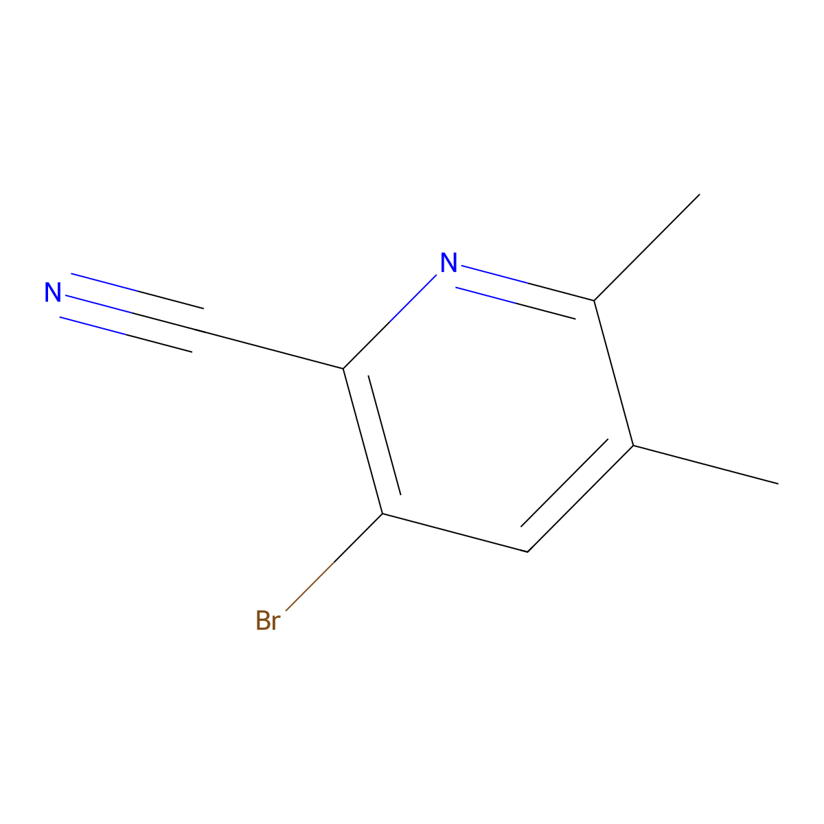 3-Bromo-5,6-dimethylpyridine-2-carbonitrile molecular structure, CAS 2742652-66-8