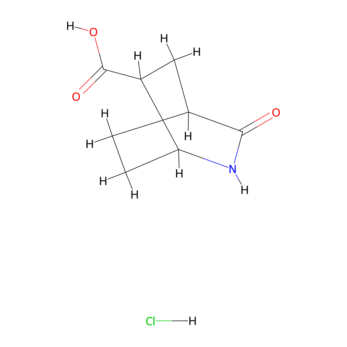 3-Oxo-2-azabicyclo[2.2.2]octane-6-carboxylic acid hydrochloride molecular structure, CAS 2742652-70-4