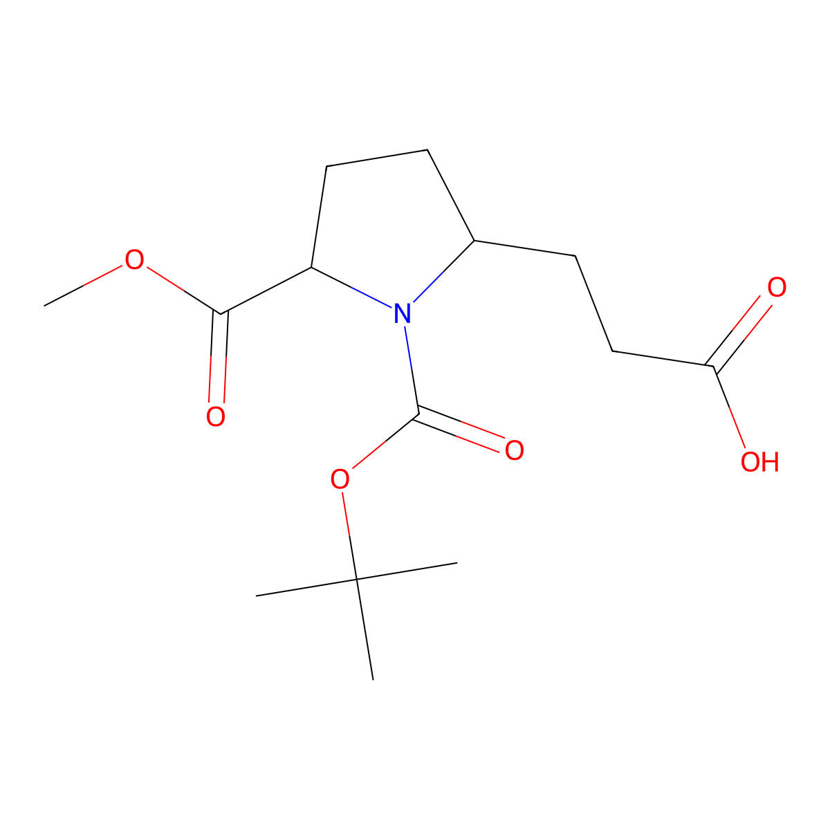 3-{1-[(Tert-butoxy)carbonyl]-5-(methoxycarbonyl)pyrrolidin-2-yl}propanoicacid molecular structure, CAS 2742652-72-6