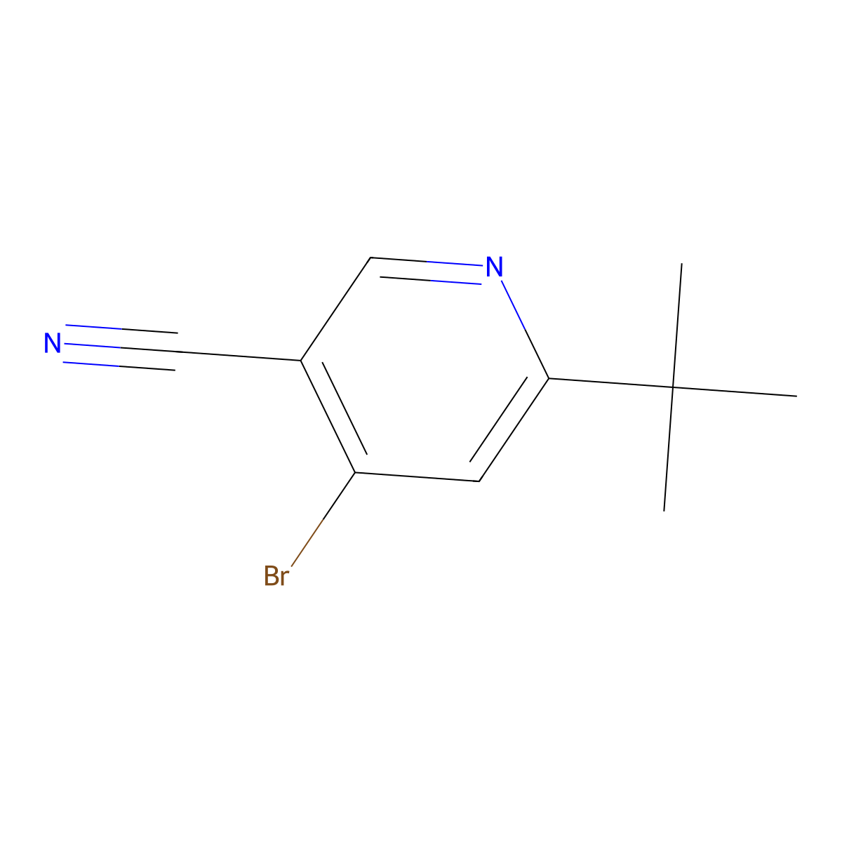 4-Bromo-6-tert-butylpyridine-3-carbonitrile molecular structure, CAS 2742652-75-9