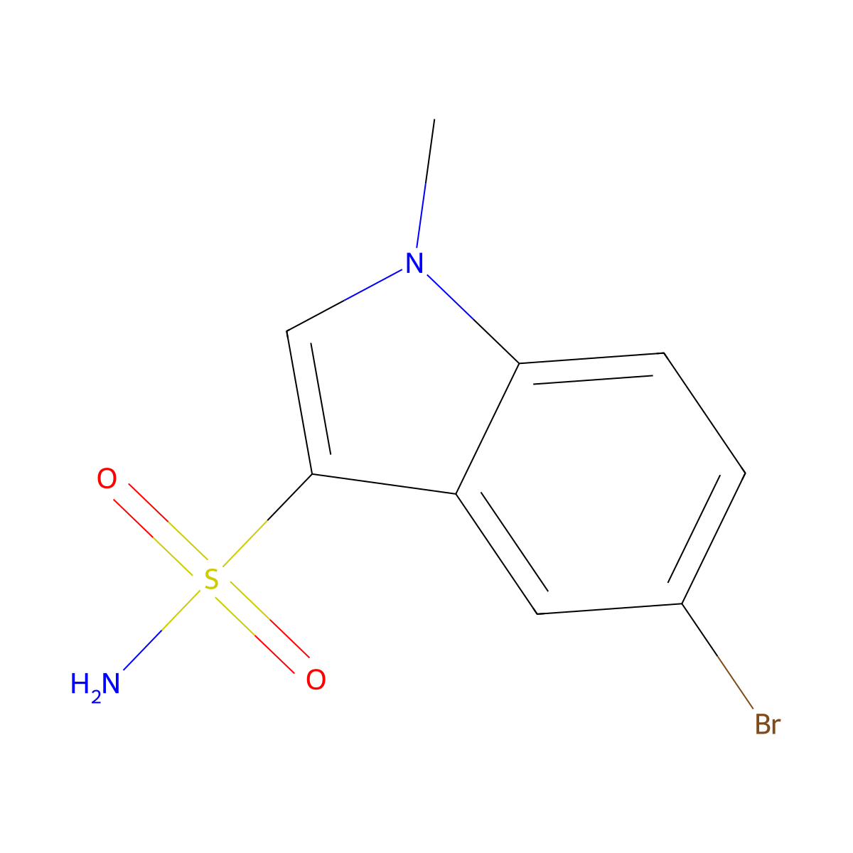 5-bromo-1-methyl-1H-indole-3-sulfonamide molecular structure, CAS 2742652-83-9