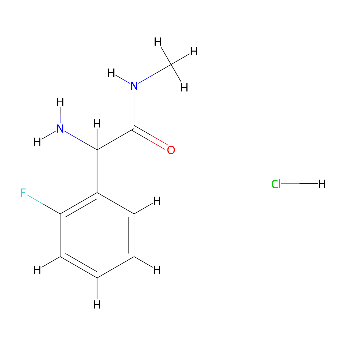2-amino-2-(2-fluorophenyl)-N-methylacetamidehydrochloride molecular structure, CAS 2742652-90-8