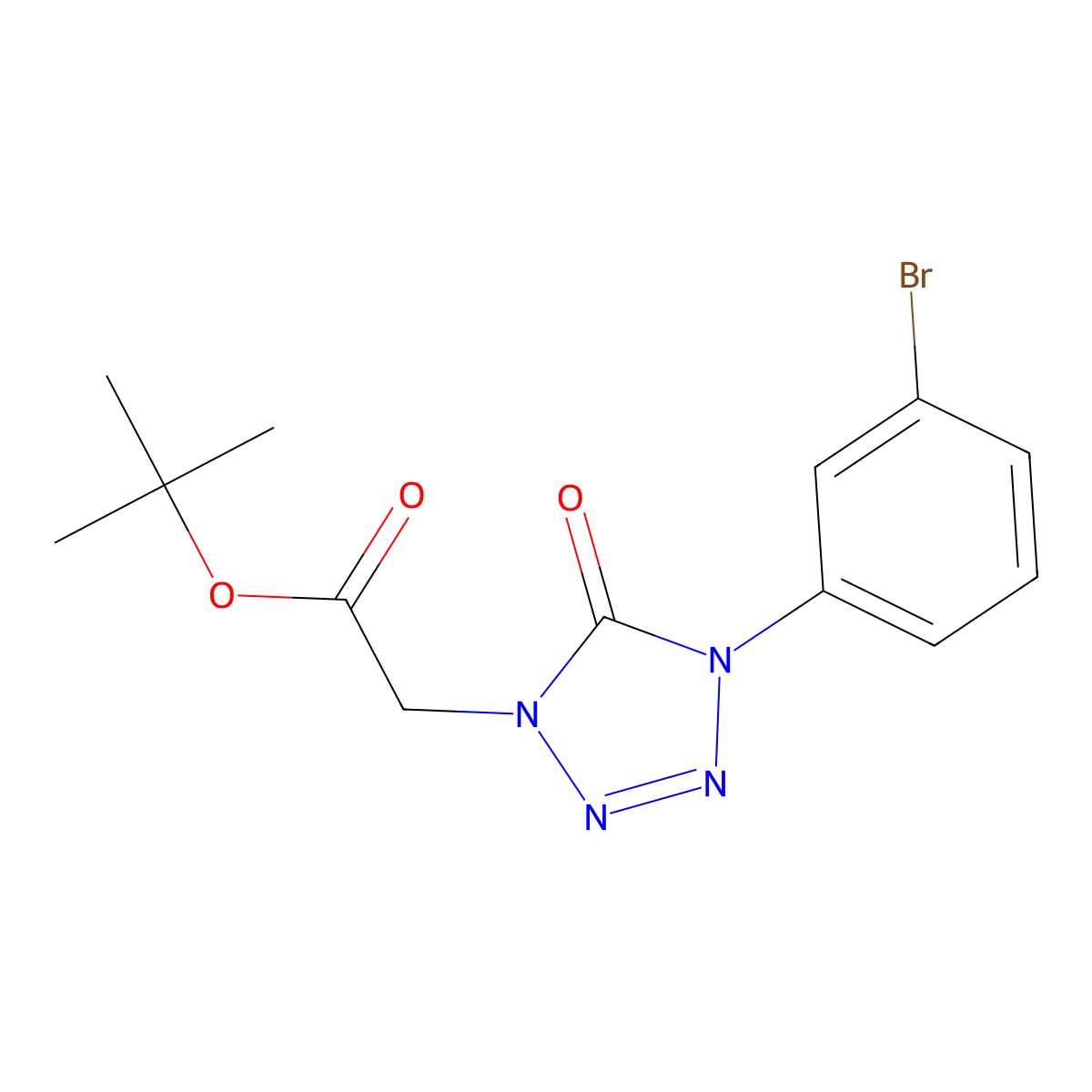 tert-butyl2-[4-(3-bromophenyl)-5-oxo-4,5-dihydro-1H-1,2,3,4-tetrazol-1-yl]acetate molecular structure, CAS 2742652-93-1