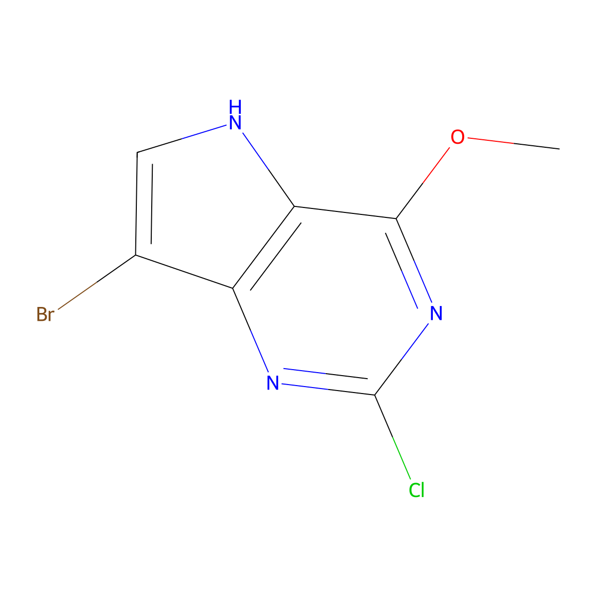 7-bromo-2-chloro-4-methoxy-5H-pyrrolo[3,2-d]pyrimidine molecular structure, CAS 2742652-94-2