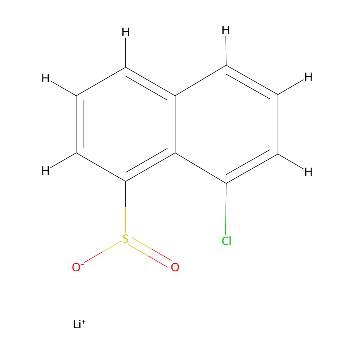 Lithium(1+)8-chloronaphthalene-1-sulfinate molecular structure, CAS 2742652-98-6