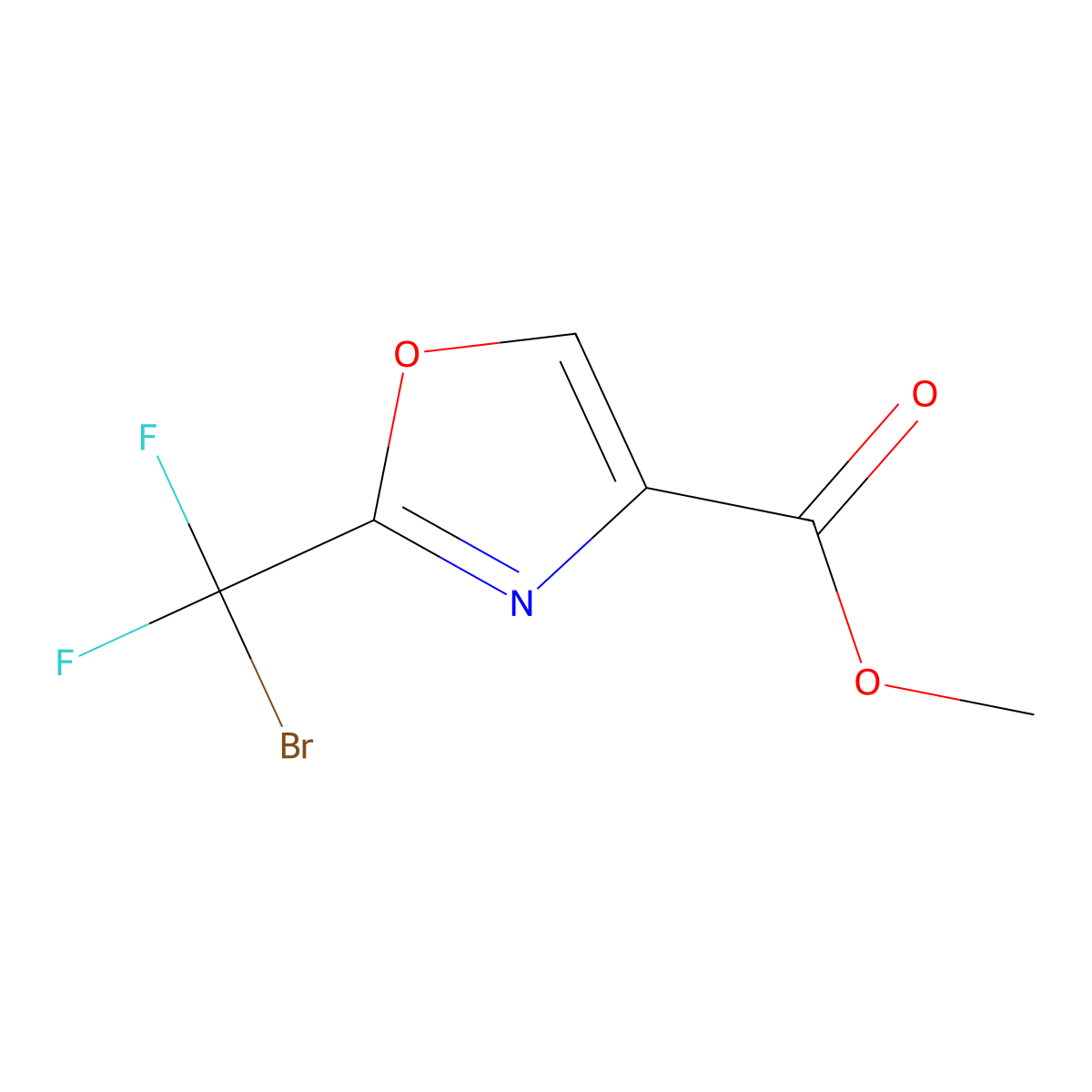 Methyl2-(bromodifluoromethyl)-1,3-oxazole-4-carboxylate molecular structure, CAS 2742653-04-7