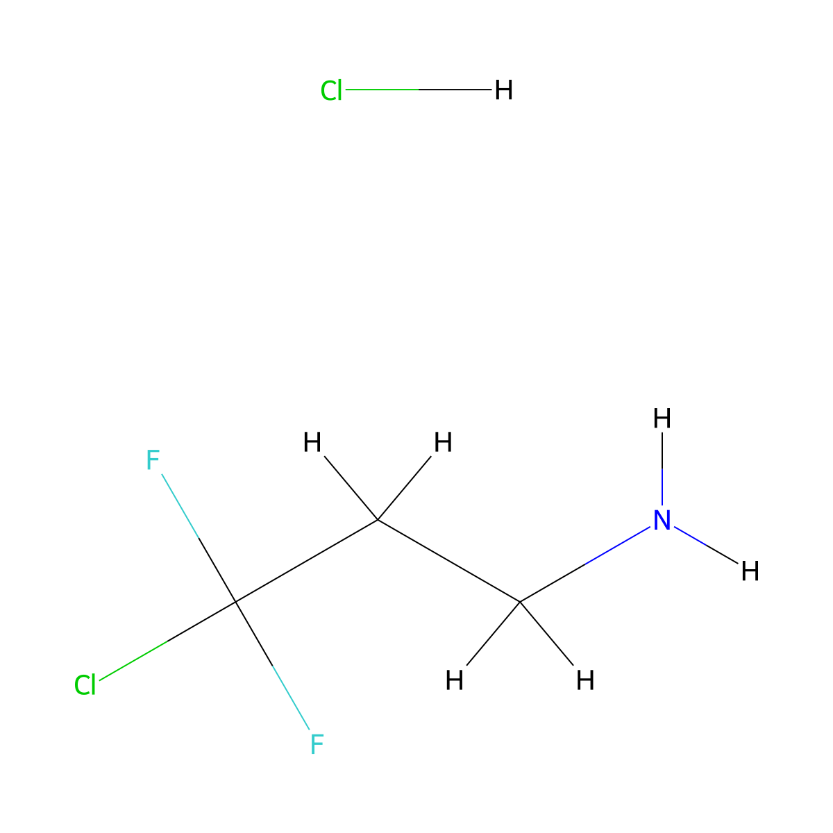 3-Chloro-3,3-difluoropropan-1-aminehydrochloride molecular structure, CAS 2742653-06-9