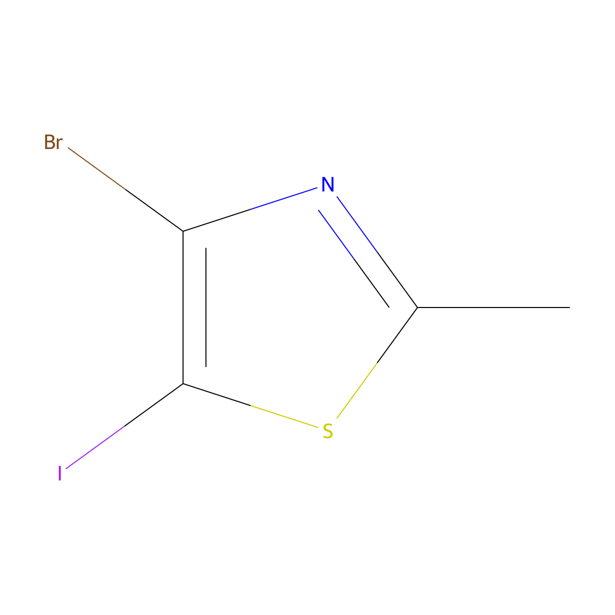4-Bromo-5-iodo-2-methyl-1,3-thiazole molecular structure, CAS 2742653-07-0