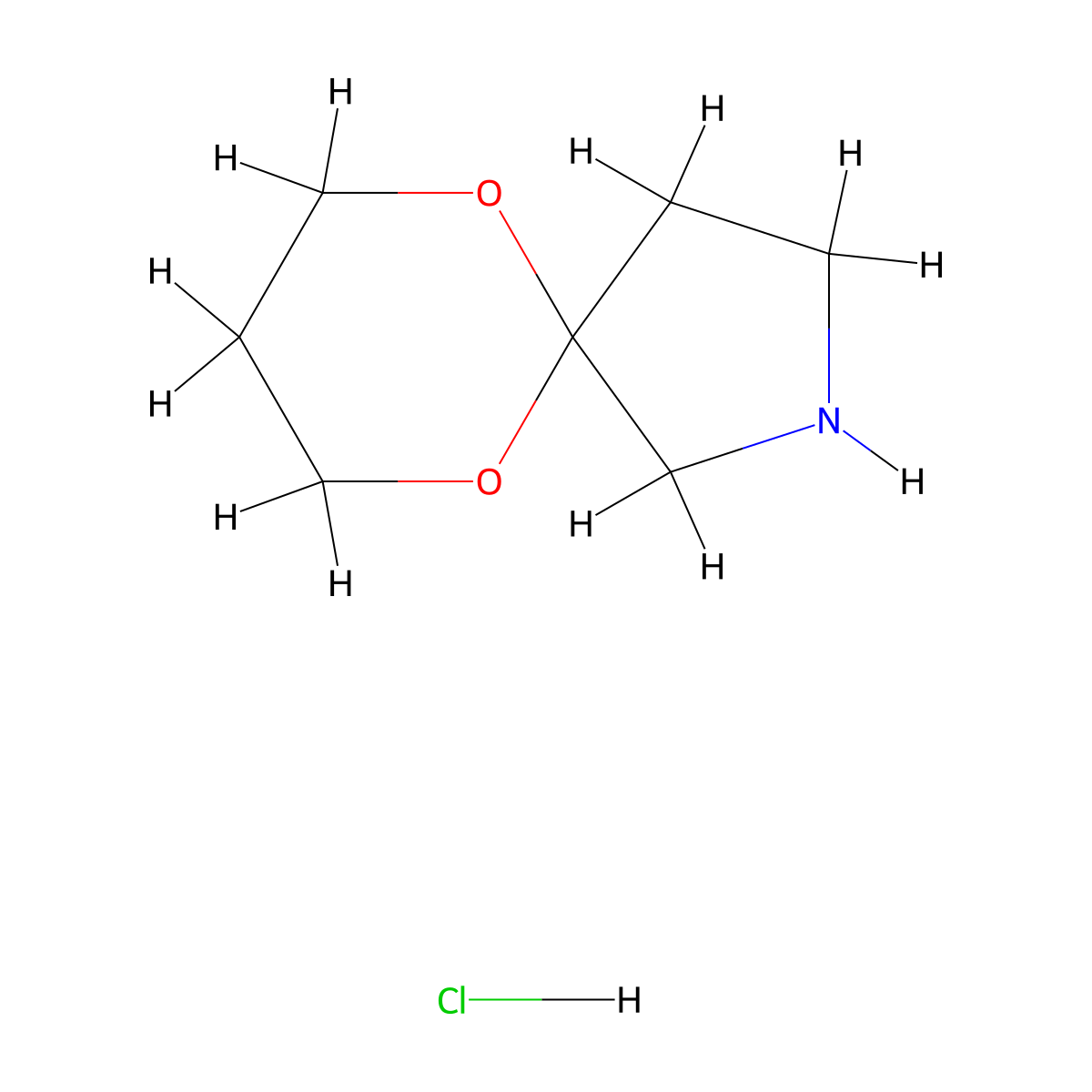 6,10-Dioxa-2-azaspiro[4.5]decane hydrochloride molecular structure, CAS 2742653-09-2