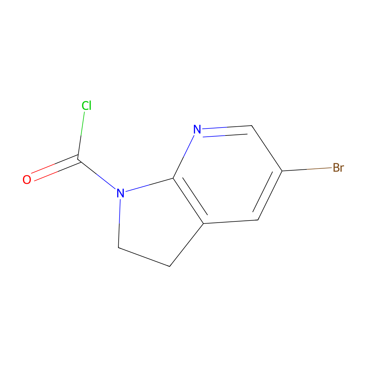 5-bromo-1H,2H,3H-pyrrolo[2,3-b]pyridine-1-carbonyl chloride molecular structure, CAS 2742653-12-7