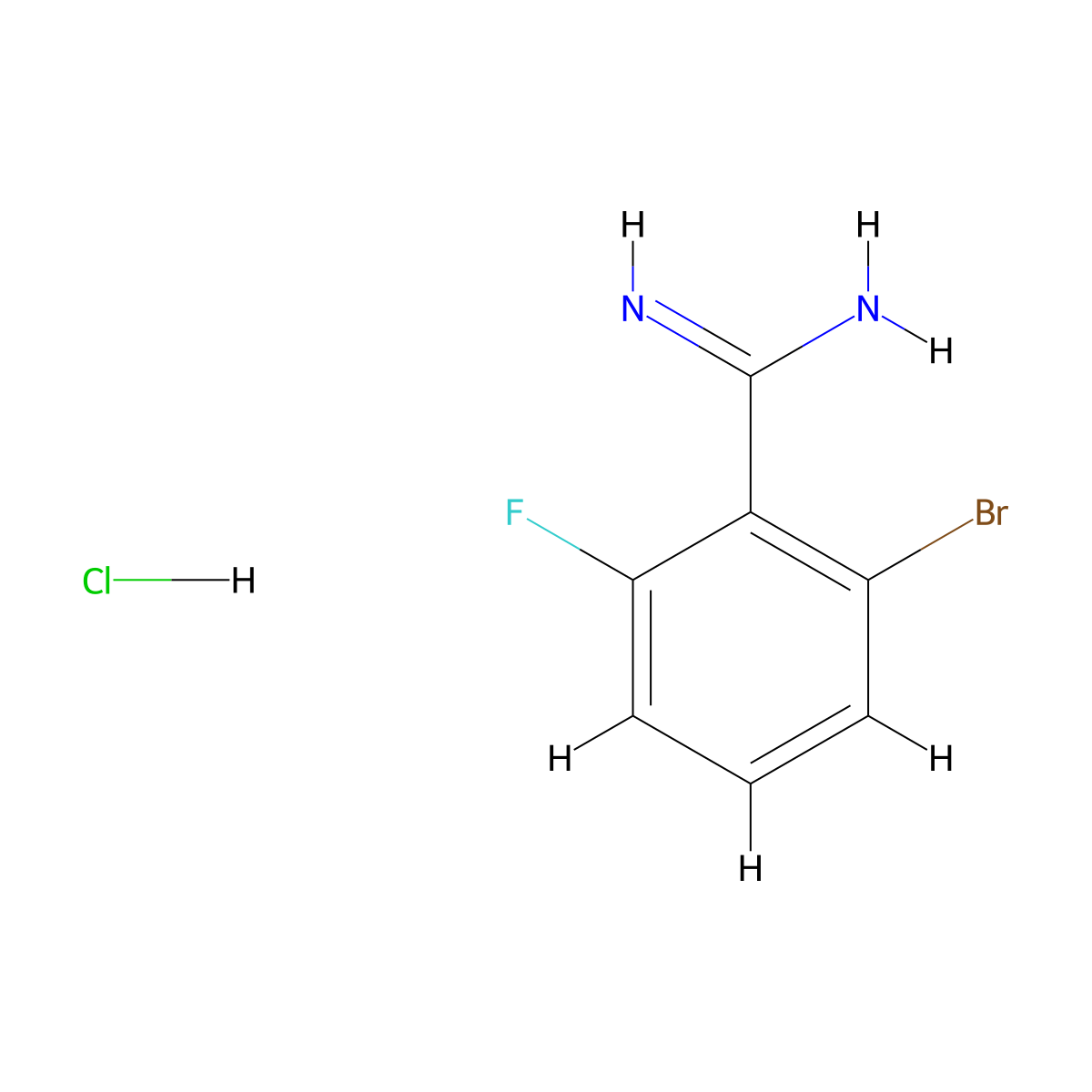 2-Bromo-6-fluorobenzene-1-carboximidamidehydrochloride molecular structure, CAS 2742653-14-9