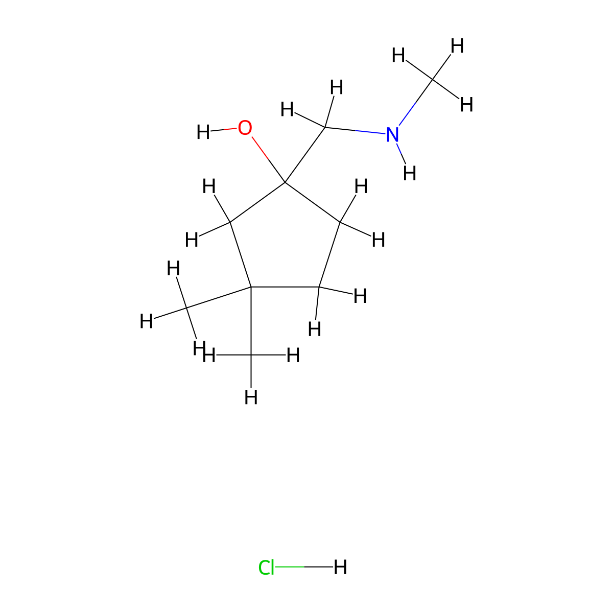3,3-Dimethyl-1-[(methylamino)methyl]cyclopentan-1-olhydrochloride molecular structure, CAS 2742653-15-0