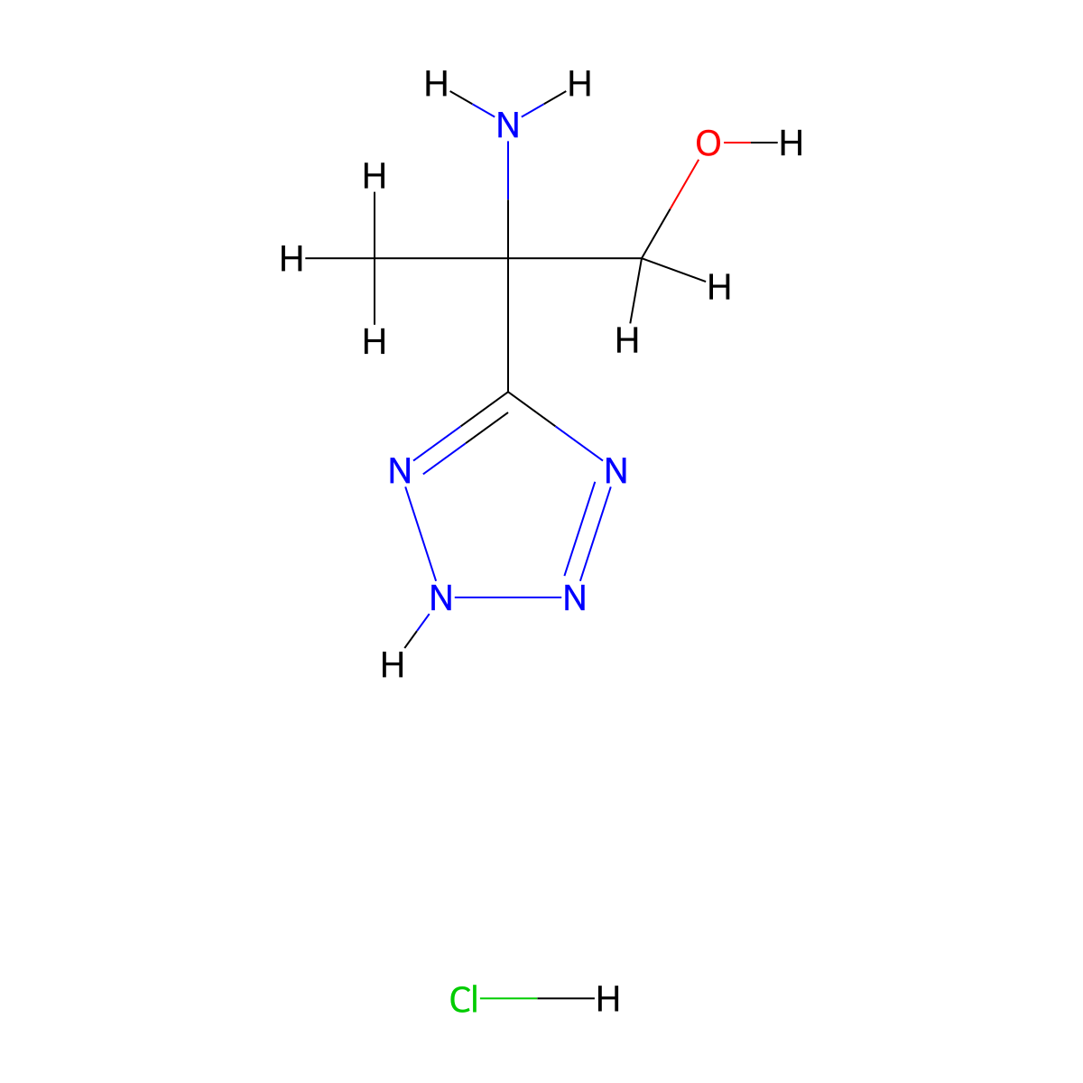 2-amino-2-(1H-1,2,3,4-tetrazol-5-yl)propan-1-ol hydrochloride molecular structure, CAS 2742653-16-1