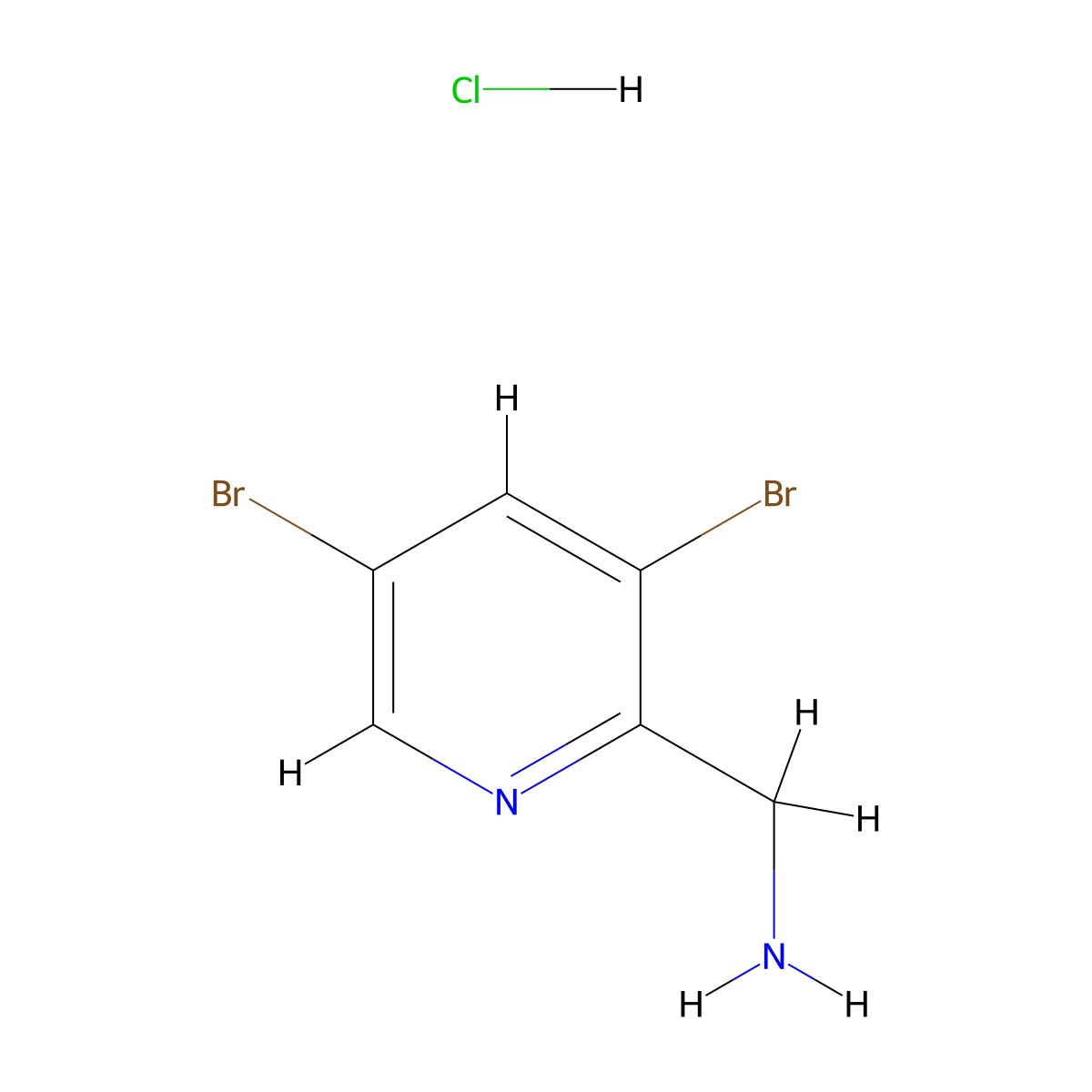 1-(3,5-Dibromopyridin-2-yl)methanaminehydrochloride molecular structure, CAS 2742653-17-2