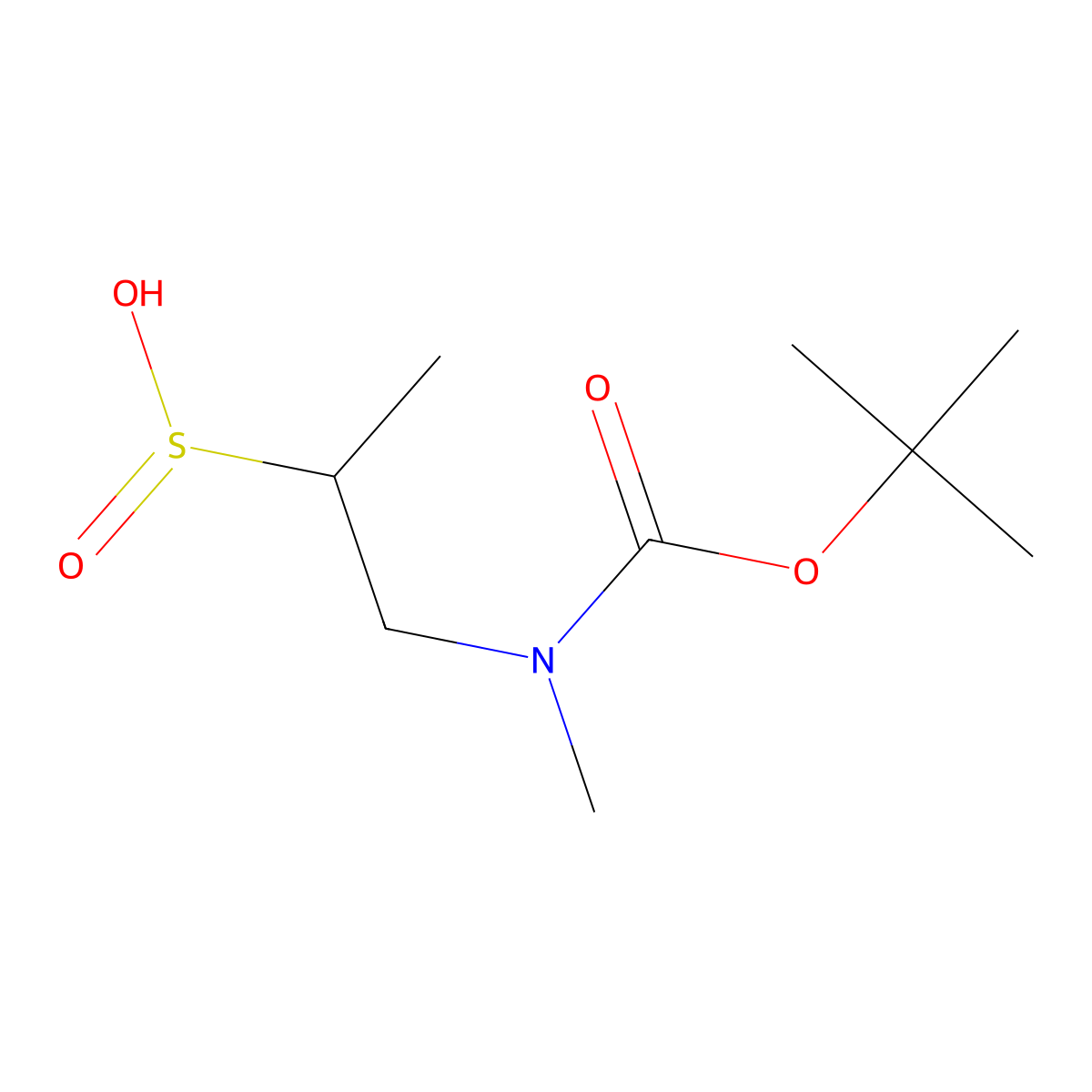 1-{[(Tert-butoxy)carbonyl](methyl)amino}propane-2-sulfinic acid molecular structure, CAS 2742653-20-7