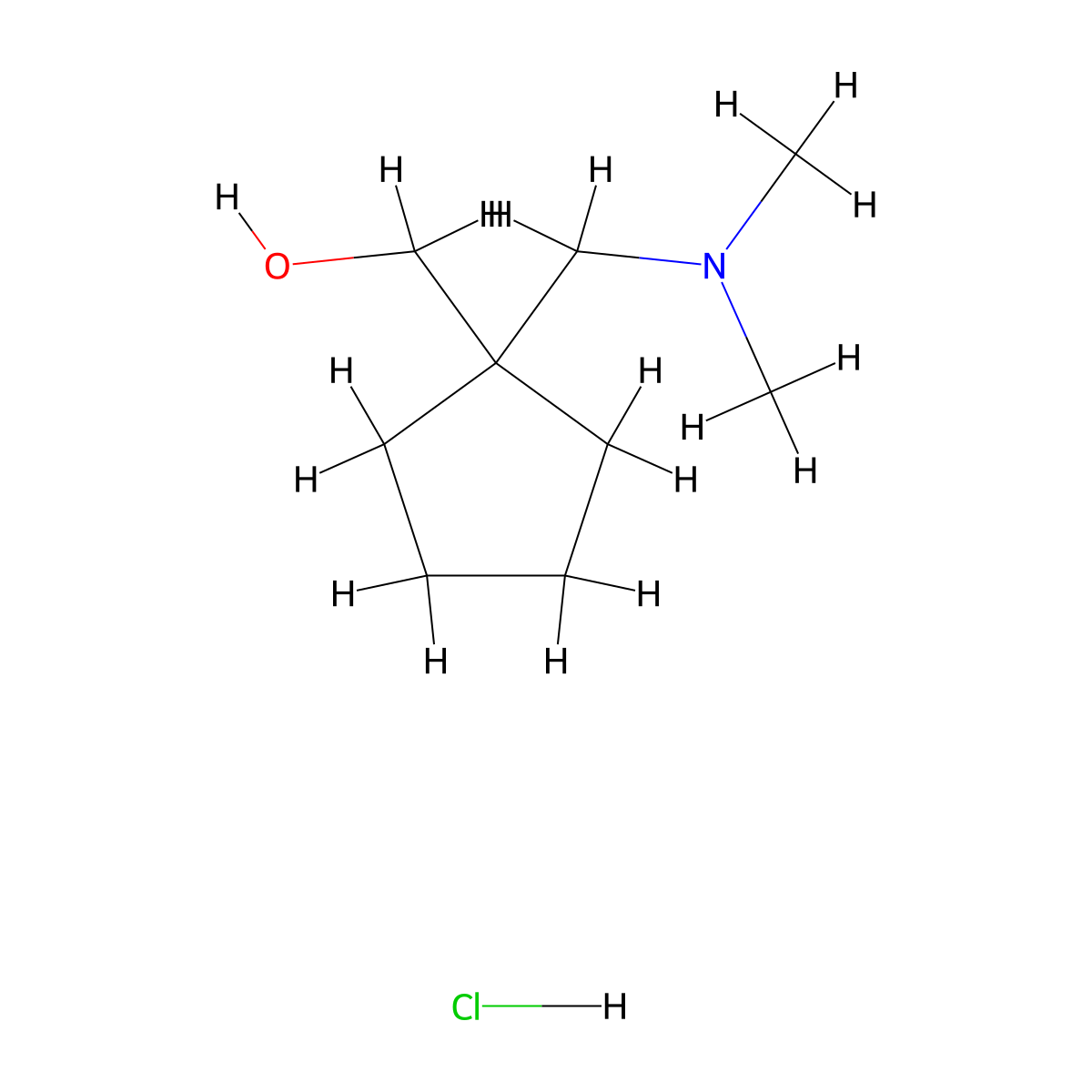 {1-[(Dimethylamino)methyl]cyclopentyl}methanolhydrochloride molecular structure, CAS 2742653-22-9