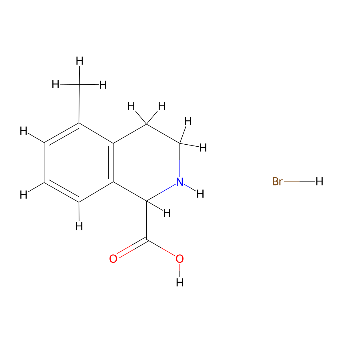 5-Methyl-1,2,3,4-tetrahydroisoquinoline-1-carboxylicacidhydrobromide molecular structure, CAS 2742653-24-1