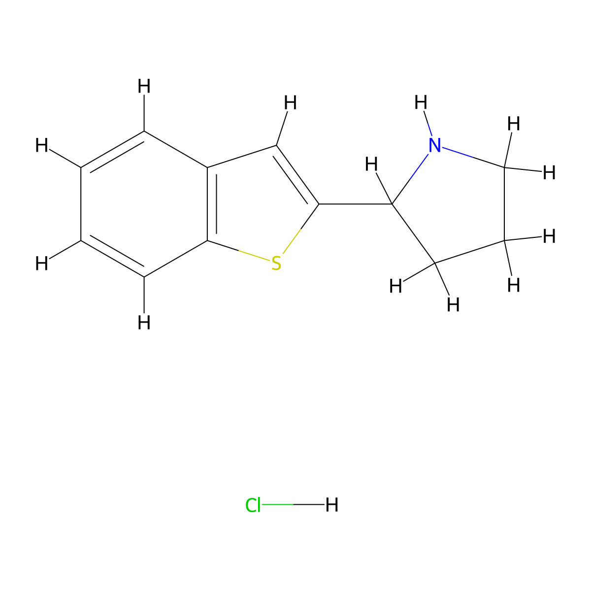2-(1-Benzothiophen-2-yl)pyrrolidinehydrochloride molecular structure, CAS 2742653-25-2