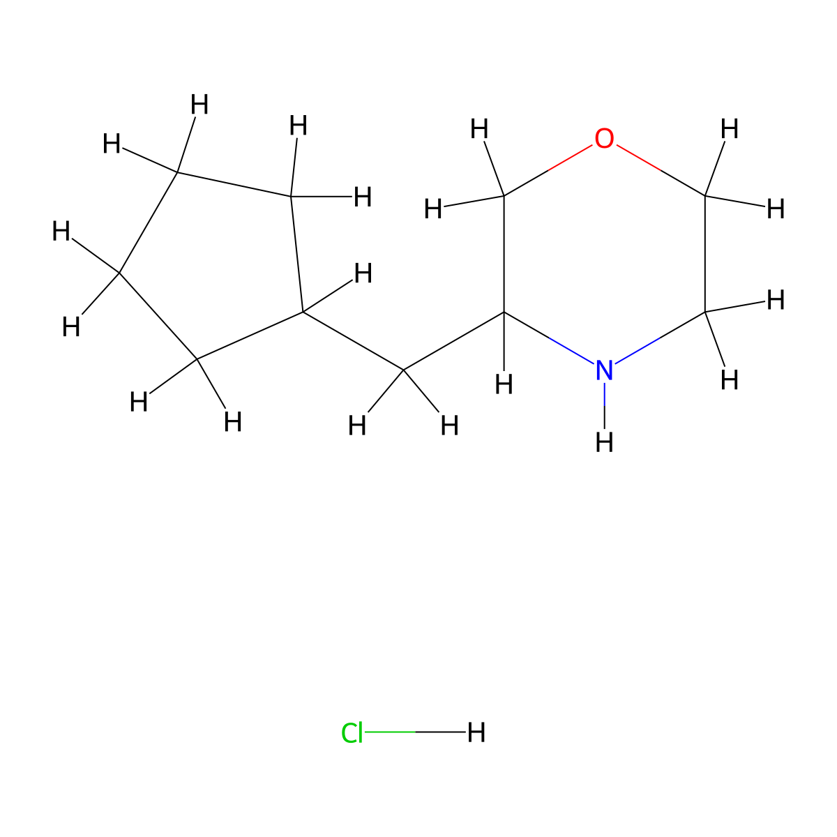 3-(Cyclopentylmethyl)morpholine hydrochloride molecular structure, CAS 2742653-27-4