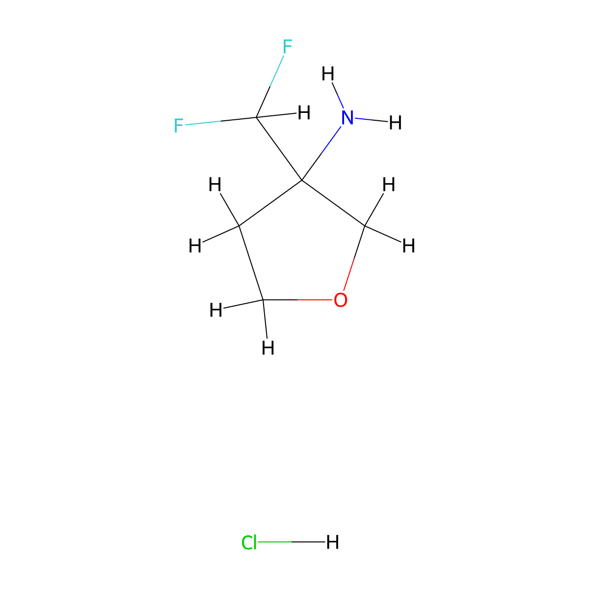 3-(Difluoromethyl)oxolan-3-amine hydrochloride molecular structure, CAS 2742653-30-9