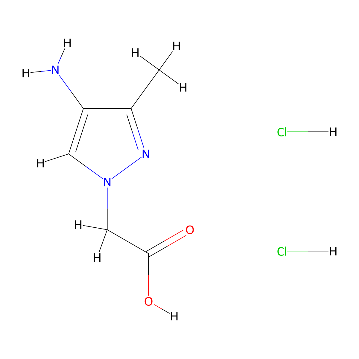 2-(4-amino-3-methyl-1H-pyrazol-1-yl)acetic acid dihydrochloride molecular structure, CAS 2742653-32-1