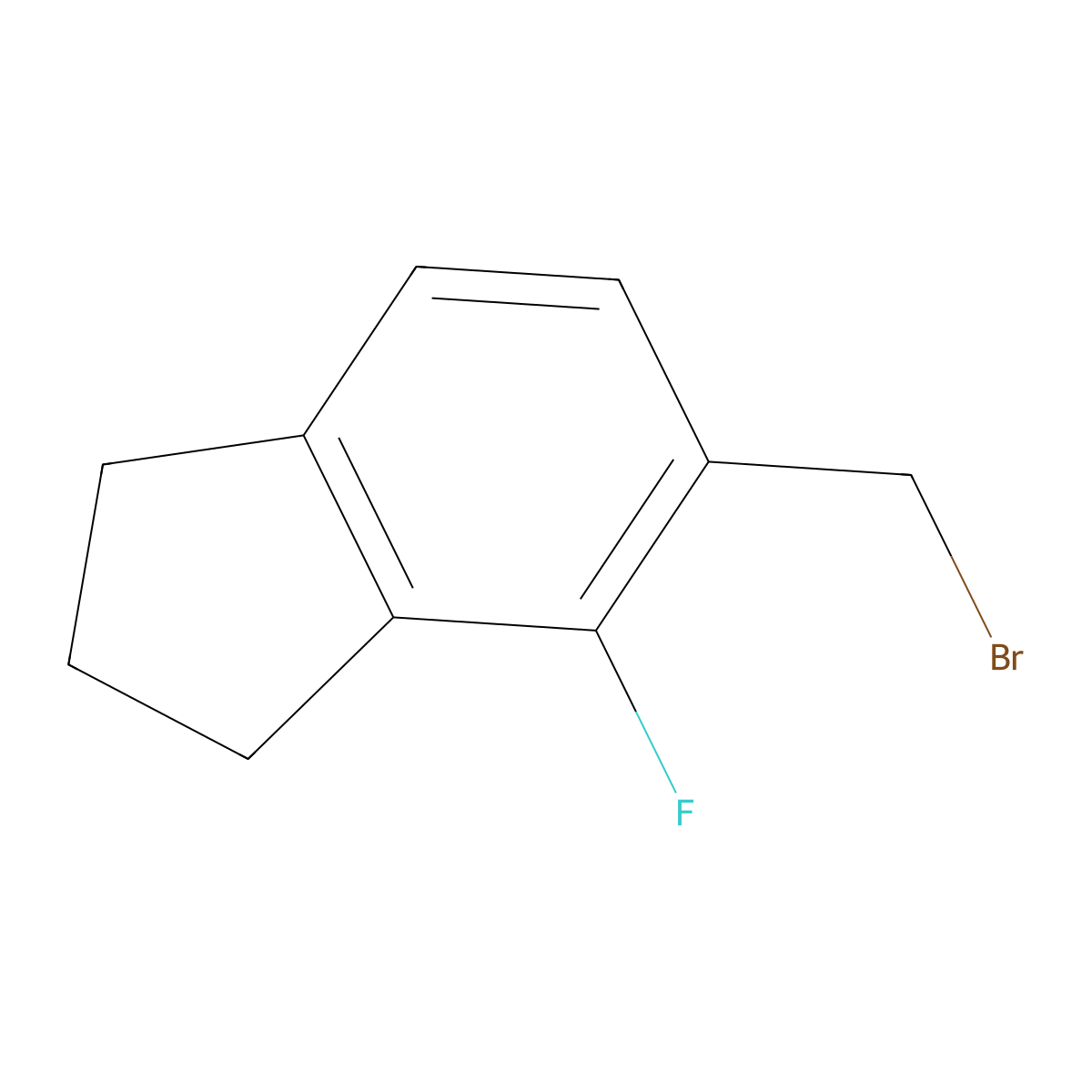 5-(bromomethyl)-4-fluoro-2,3-dihydro-1H-indene molecular structure, CAS 2742653-33-2