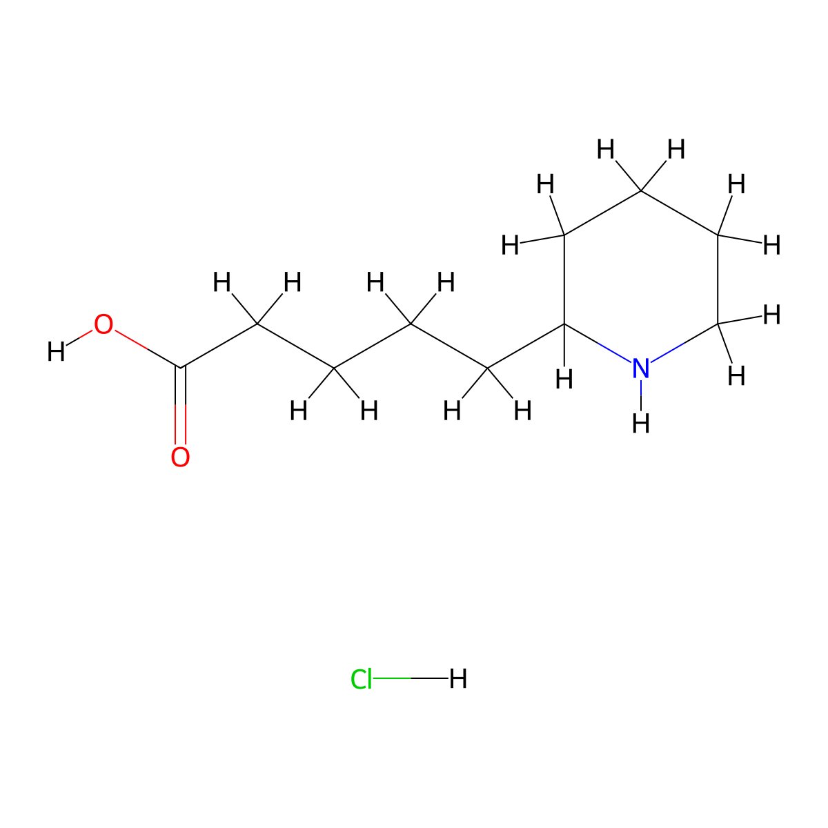 5-(Piperidin-2-yl)pentanoicacidhydrochloride molecular structure, CAS 2742653-41-2