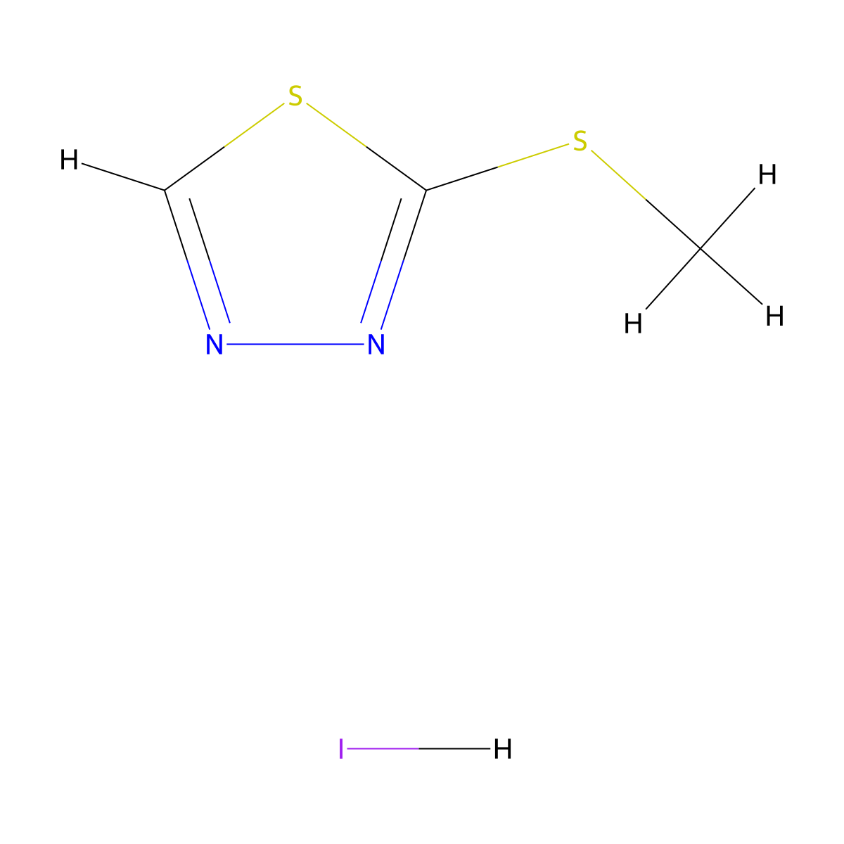 2-(Methylsulfanyl)-1,3,4-thiadiazolehydroiodide molecular structure, CAS 2742653-43-4