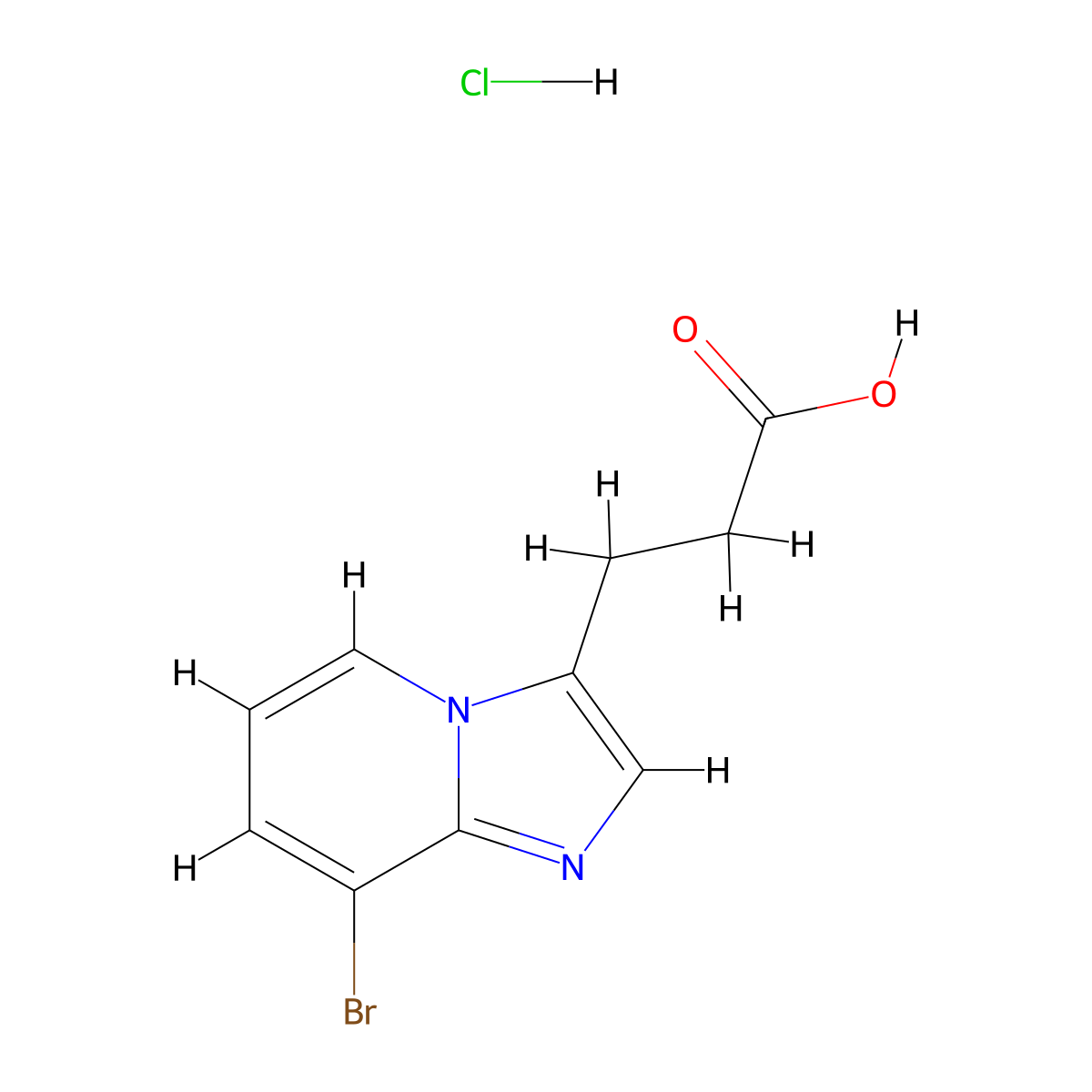 3-{8-Bromoimidazo[1,2-a]pyridin-3-yl}propanoicacidhydrochloride molecular structure, CAS 2742653-50-3