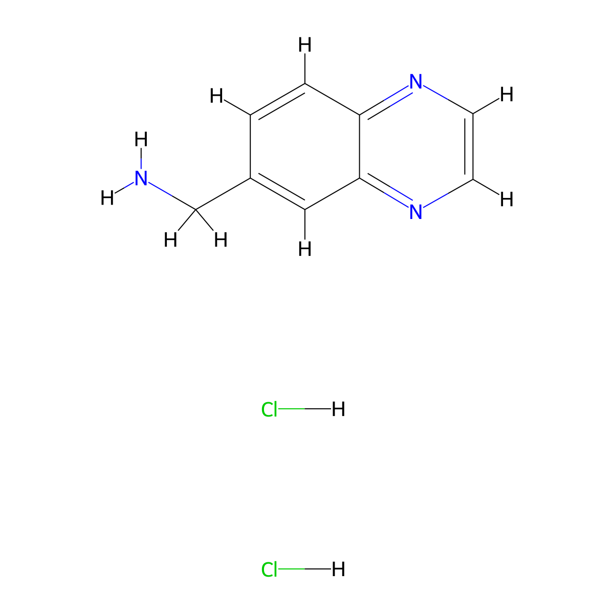 Quinoxalin-6-ylmethanamine dihydrochloride molecular structure, CAS 2742653-54-7