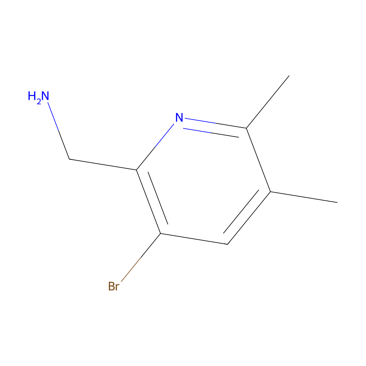 1-(3-Bromo-5,6-dimethylpyridin-2-yl)methanamine molecular structure, CAS 2742653-55-8