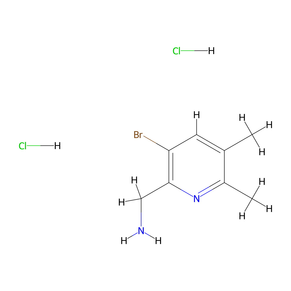 1-(3-Bromo-5,6-dimethylpyridin-2-yl)methanamine dihydrochloride molecular structure, CAS 2742653-56-9