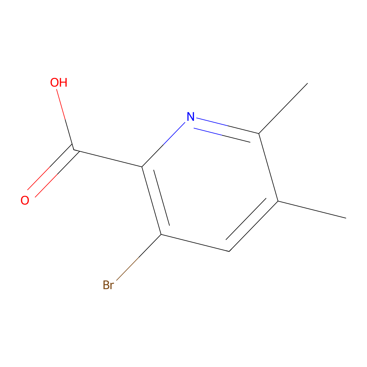 3-Bromo-5,6-dimethylpyridine-2-carboxylicacid molecular structure, CAS 2742653-58-1